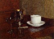 Still Life Glass, Silver Goblet and Cup of Champagne Henri Fantin-Latour